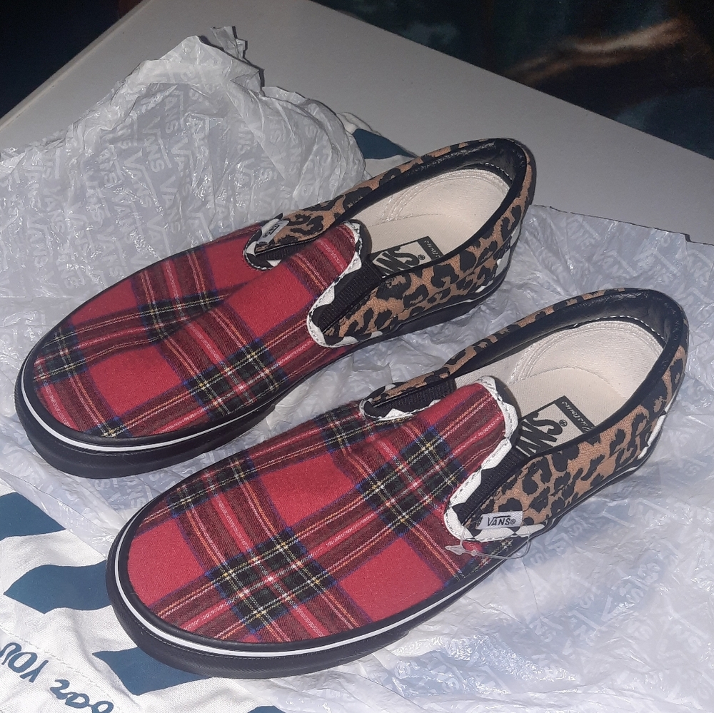 Womens size 9 vans customs plaid checkered